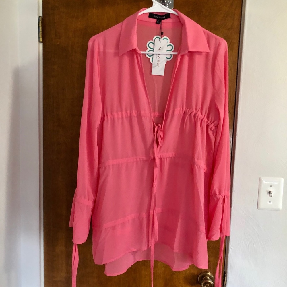 Flowy bubblegum pink blouse
